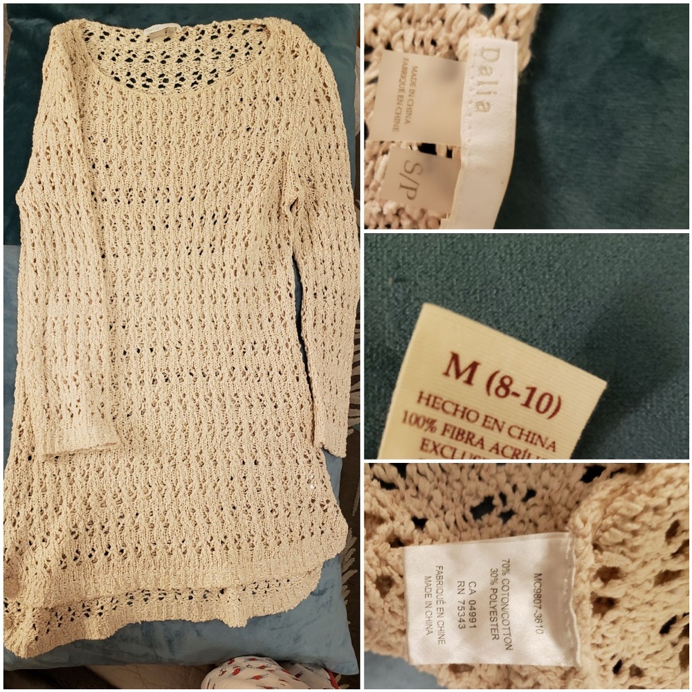 Dalia open knit tunic sweater